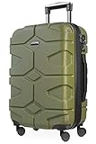 HAUPTSTADTKOFFER X-Kölln - Handgepäck, 55 x 40 x 23 cm, TSA, 4 Rollen, 50 Liter, Reisekoffer, Hartschalenkoffer, Rollkoffer, Olivgrün matt