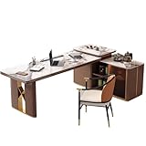 OZGSWJ Moderner versteckter Schreibtisch, Stein-Eimer, Schreibtisch, Tischbeine aus Edelstahl, Klavier, Kochlack, Handwerk, multifunktionaler Schreibtisch, verschiedene Sitzmöbel