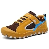 Mishansha Mädchen Trekkingschuhe Kinder Atmungsaktiv Wanderschuhe Bequem Kinderschuhe für Outdoor Sport, Gelb 29 EU