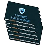 joonnair 6 X RFID Blocker Karte, Contactless Card Protection, 360° Schutzkarte für Geldbörse, RFID Blocker Card Geeignet für Jede Geldbörse, Schutz vor Datendiebstahl
