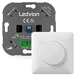Ledvion - LED Dimmer 3-250 Watt inkl. Weiße Abdeckplatte, Universeller LED Dimmer, Dimmer Schalter