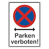 groß parken verboten Schild 25 x 35 cm, parken verboten schilder verkehrszeichen metall alu,parkverbotsschilder mit löchern Parkplatzschild mit UV-Schutz