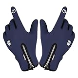 Rurunklee Alle Finger-Gaming-Handschuhe, Anti-Schweiß-Reißverschluss, atmungsaktiv, Game-Handschuhe, kaltes Wetter, warm, Gefrierschrank, Arbeit, weiches Flanellfutter, Anti-Rutsch-Silikon-Gel, Anzug