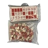 Qianly Russisches Lottospiel, Holz-Bingo-Set, Bingo-Brettspiel, Lotto-Brettspiel für Kinder und Erwachsene