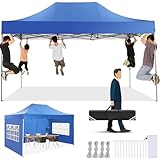 TOOLUCK Pavillon 3x4,5m Faltpavillon Wasserdicht Stabil Winterfest, Partyzelt mit 3 Seitenteilen, Blau