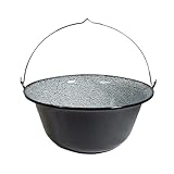 troph-e-shop Gulaschkessel Topf Emaille 22 Liter Suppentopf Hordentopf Gulaschtopf für 22-26 Personen