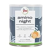 amino night Orange I Pulver für die Nacht mit GABA, Lavendel, L-Glutamin, L-Tryptophan & Inositol I 391g (34Portionen) versetzt mit Magnesium, Zink & Vitamin B6 | vegan, ohne Zucker, laktosefrei…