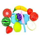 Spielspielzeug, Schneiden von Lebensmitteln, Gemüse, Obst, Set aus Kunststoff, Küche, Kochen, Lernspielzeug, 8 Stück, Spiellebensmittel für Kinder, Küchenzubehör, Spielzeug, Spiellebensmittel, Lebensm