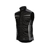 Leibwächter Arbeitsweste – Robuste & atmungsaktive Handwerker Weste für Arbeit & Handwerk – Stretchstoff – reflektierende Details – schwarz – Gr. XL