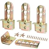 SWAWIS 4er Set Bettverbinder Bettbeschläge Bettwinkel Lattenrost Halter 4 Raststufen Höhenverstellbar für Mittelbalken und Lattenrost Halterung Metall