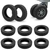 Minfuerang 8 Stück Gepäckradabdeckungen, Kofferrollen-Schutz, Silikon-Radschutzabdeckung,Stumm,rutschfest Wasserdicht, für Bürostühle,Gepäck usw (Schwarz)