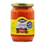 HYMOR AVJAR SCHARF - 2x 680g Glas - Paprika-Paste von SOFKO, vegane Sauce, Gemüse-Zubereitung aus Paprika, Auberginen und Pfefferoni, gut zu Reis, zu jeglichen Fleisch- und Fischgerichten (2 Gläser)