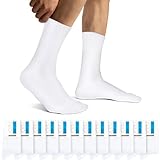 Falechay 12 Paar Socken Herren Baumwollsocken Business Socken Herrensocken Sportsocken Socks Atmungsaktive Weiß 47-50