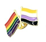 Gay Non Binary Pride LGBT Freundschaft Metall Flaggen Pin Badge LGBTQ+, Metall