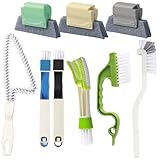 LHOEST 9 Stück Fensterrillen Reinigungswerkzeug, Jalousien Reinigungsbürste für Fenster Putzen zur Küche Badezimmer, Bürste Reinigung set für Aller Ecken und Lücken, Fensterschlitze