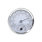 IKadiya Analoges Präzisions-Thermo-Hygrometer, Zimmerthermometer & Hydrometer Für Angenehme Raumtemperatur, Zur Raumklimakontrolle, Analog, Kontrolle Von Temperatur Und Luftfeuchtigkeit[Silber]