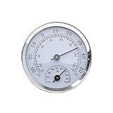 Ikadiya Analoges Präzisions-Thermo-Hygrometer, Zimmerthermometer & Hydrometer Für Angenehme Raumtemperatur, Zur Raumklimakontrolle, Analog, Mit Komfortzonen[Silber]