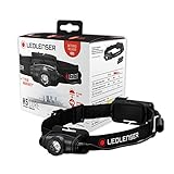 Ledlenser H5 Core Stirnlampe LED, 350 Lumen, wasserdicht IP67, fokussierbar, schwenkbar, stufenlos dimmbar, 2xAA batteriebetrieben, Leuchtweite 160m, inkl. Batterien, Headlamp