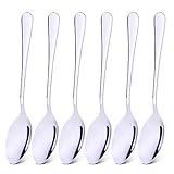 Qinglele Edelstahl 304 Löffel, suppenlöffel, Abendessen Löffel, Esslöffel, Tafellöffel, 20,6 cm, Set 6 Stück