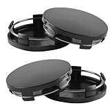 4 Stück Radnabenkappen für Felgenkappen, Nabendeckel ID 56mm OD 60mm, Felgendeckel, Radnabendeckel, Auto Nabenabdeckung, Universal ABS Nabenkappen für Auto Zubehör Radnabenabdeckung, Schwarz