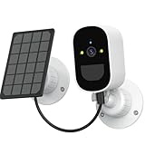 Jzoowar WiFi-IP-Kamera, Solarpanel, Batteriebetrieben, Kabellos, für Den Außenbereich, 1080P HD, CCTV-Videoüberwachung, PIR-Erkennung Von Menschen