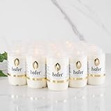 20er Set HOFER KOMPOSITIONS-ÖL-LICHT klein Nr. 3 [weiß] ca. 55 Std. Brenndauer | Trauerlicht für Grablaterne | Grablicht, Friedhofskerze