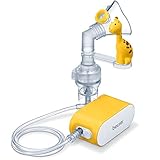 Beurer IH 58 Kids Inhalator mit Giraffen-Aufsteckfigur zur Verneblung von flüssigen Medikamenten, für eine effektive Inhalation bei Kindern, mit hoher Verneblungsleistung und kurzer Inhalationszeit