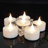 Jialine LED Teelichter 12 Stück Flammenloses batterie kerzen, Elektrische Batterie LED Kerzen,Extra lange Batterie 200+ Stunden für Weihnachten, Hochzeit, Party（ Warmweiß