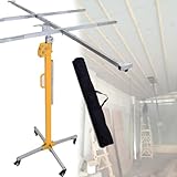 Rollheber für Trockenbauplatten, 3/3,5/4/4,5/5 m Sheetrock-Hebebühne, Trockenbau-Hebebühne, 150 lb Tragkraft, Plattenhebebühne, Stahlmaterial mit Teleskoparm und 4 feststellbaren Rädern,5m