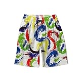 BOTCAM Kinder Schwimmhose schrulliger Digitaldruck, Kordelzug mit elastischem Bund, lässige Mode-Strandshorts Badehose Mit Taschen Herren (AD, XXL)