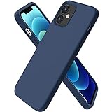 ORNARTO kompatibel mit iPhone 12 Mini 5,4 Silikon Case, Hülle Ultra Dünne Voller Flüssig Handyhülle Schutz für iPhone 12 Mini(2020) 5,4 Zoll Dunkelmarine