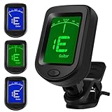 Jinlaili Stimmgerät zum Anklipsen,Clip-On Chromatisches Stimmgerät,Universal Stimmgerät,Gitarren Stimmgerät,Kompaktes Clip-On Stimmgerät,für Gitarre,Bass,Violine,Ukulele