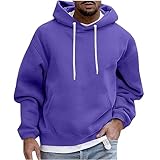 EMATOP Kapuzenpullover Herren Casual Sport Hoodie Langarm Leicht Sweatshirt mit Kapuze Pullover Bequemes Einfarbig Langarmshirt Longpullover 2024 Winter Pulli Oberteile für Männer Outwear