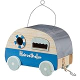 Vogelhaus im Wohnwagen-Design Nistkasten Vogelkasten Futterstation