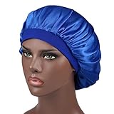 Beauty Tools Elastisches Schlaf-Satin für Frauen Nachtband breite Schlafmütze Bonnet Sonstiges Öl Für Gesichtsmassage (Dark Blue, One Size)