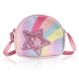 Kinder Umhängetasche Kleine Handtasche Mädchen Kinderhandtaschen Mädchen Schultertaschen Tasche Glitzer Süße Crossbody Tasche Rosa Umhängetasche mit Verstellbare Schultergurt für Kinder 3-10 Jahre