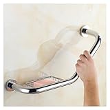 Barre D'appui De Sécurité Pour Salle De Bains Abgewinkelter Haltegriff for Badezimmer, Dusche, Sicherheitsschiene, Badewannengriff, WC-Handlaufarm, sicherer Griff for ältere Menschen(With Soap dish)