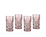 Nachtmann Longdrinkgläser Set 395 ml, 4 Stück, Rosé, Noblesse, 105711B, Cocktailgläser aus Kristallglas, Trinkgläser spülmaschinenfest
