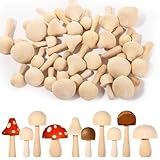 30 unlackierte Holzpilze, Naturholzpilzfiguren für DIY Bastelprojekte, verschiedene Größen