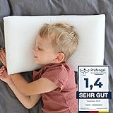 KNERST® Kinderkopfkissen - Kuschelkissen Kinder für erholsamen Schlaf - flaches Kissen 40x25 cm ideal als Baby Kissen - Kinderkissen ab 2 Jahre inkl. Kissenbezug - Babykissen