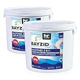 BAYZID Chlor Multitabs 5 in 1-200g Chlortabletten für Pool - 2 x 5kg - 5-Phasen Pflege & Reinigung - Made in Europe - Für kristallklares Poolwasser