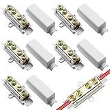 5 Stück Kabelverbinder Draht für 2,5 Bis 16 mm² Klemmblock mit Doppelschrauben Drahtverbinder 1000 V 100 A Messing Leiter ABS Gehäus Anschlussklemmen für Schalter Amperemeterve