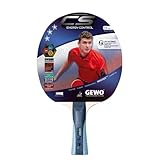 GEWO CS Energy Control - Tischtennis-Schläger - ITTF genehmigt - Schläger mit kontrolliertem Belag und hohen Rotationseigenschaften, konkav, 1,8mm Schwamm, rot-schwarz