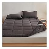 Mswborml Kariert Futonmatratze Bodenmatratze, Japanische Futon Matratze mit Gummiband, Aufrollbare Faltmatratze Gästematratze Boden Gästebett Rollmatratze Sleeping Mattress,F,120x200cm/47x79in