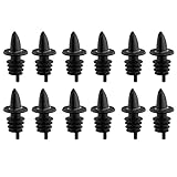 Westmark 12 Spirituosen-/Essig-/Öl-Ausgießer für Flaschen, Dosierer mit Luftröhrchen, Kunststoffkorken, Jet-Pour, Schwarz, 4110208S, 3.1 x 3.1 x 6.5 cm