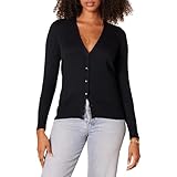 Amazon Essentials Damen Leichter Cardigan mit V-Ausschnitt (in Übergröße erhältlich), Schwarz, XS
