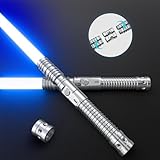 Laserschwert für Kinder und Erwachsene 2-in-1 RGB 17 Farbe USB wiederaufladbares schwarzes Metallgriff Schwert, Lichtschwert 2er passend für Halloween Weihnachten Cosplay