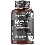 Maca Komplex - 1 Kapsel (5550mg) - 6 Monate Vorrat - Schwarzer & Gelber Maca Komplex mit L-Arginin, Panax Ginseng, Schwarzer Pfeffer & Zink - 180 Pulver Kapseln - Für Frauen & Männer - WeightWorld