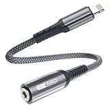 Basesailor Lightning auf 3.5mm Klinke Adapter,Aux iPhone Kopfhörer Adapter [Apple MFi-Zertifiziert],Auto iOS Audio Jack Headphone Konverter Adapter für iPhone 14 13 12 11 X Xr Xs 8 7 Pro Max Plus Mini