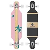 RollerCoaster Longboards Drop-Through The ONE Edition: Feathers, Palms, Stripes (Palms: rosa)